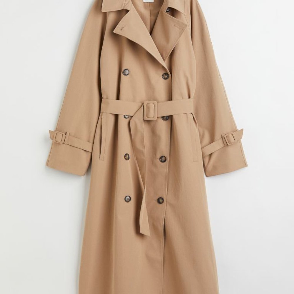 H&M Belted Long Trench Coat (XS) - Like New